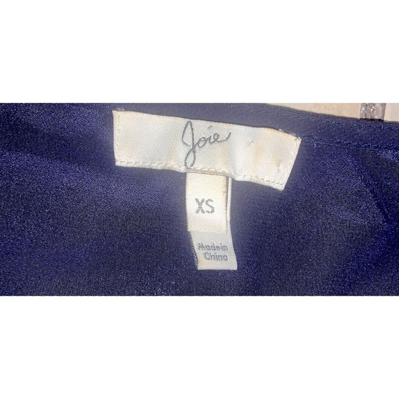 Joie Michi Floral 100% Silk Blue Multicolor Blouse Top XS Top fall classic - Picture 5 of 6